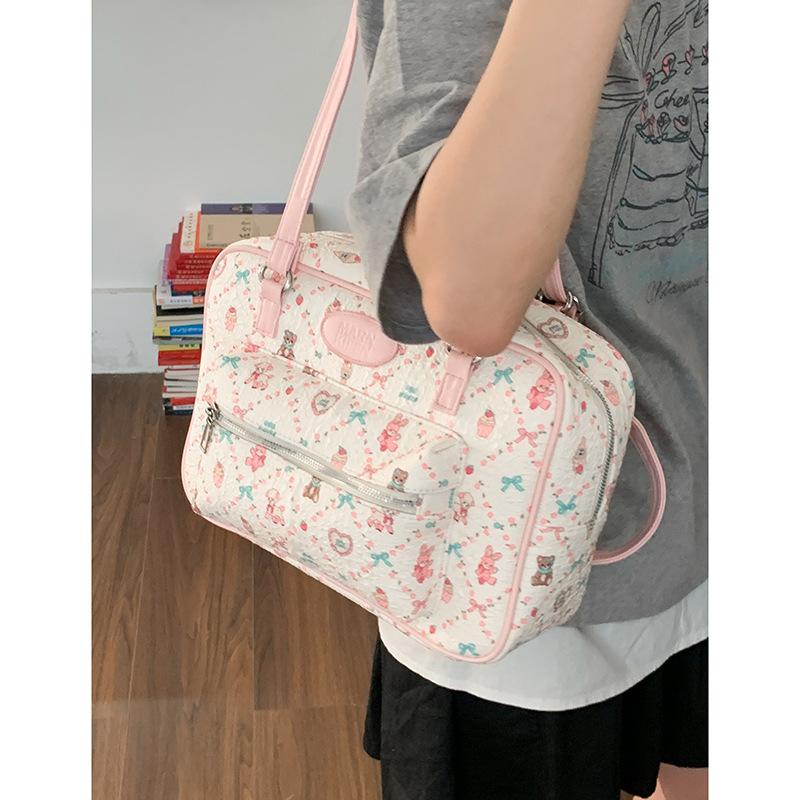 

Мультяшная милая сумка-портфель с принтом женская 2025 новая летняя мода корейская версия многофункциональный плечевой рюкзак