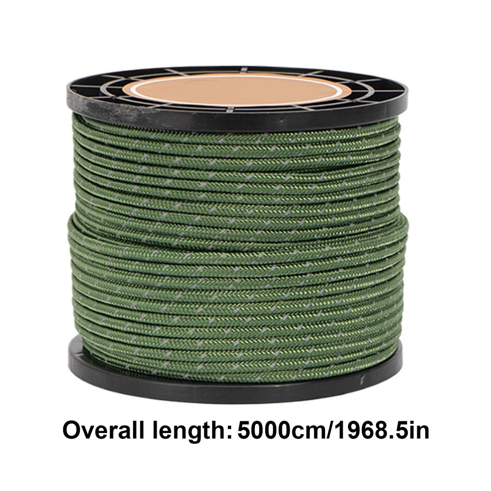 50m 4mm Reflective Paracord Tent Cord Rope Camping Canopy Shelter Awning Rope Runner Guy Line Outdoor Guy Lines fixed rope