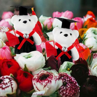 8Pcs Mini Graduation Bear Decoration Set Adorable Foam Graduate Animal for Graduation Party Favor Bouquet Making Creative Gift