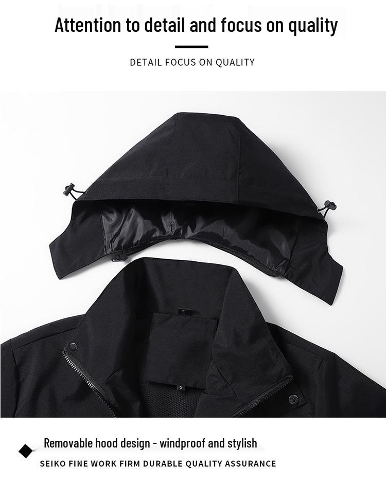 Autumn Waterproof Windproof Hooded Jacket - Unisex Color Block Thin Mountaineering Outerwear