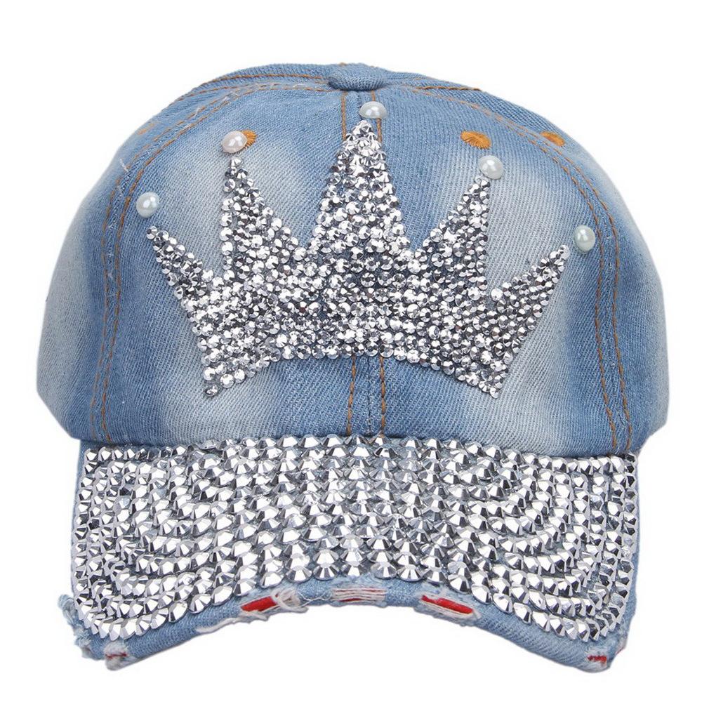 Crown Studded Rhinestone Baseball Cap