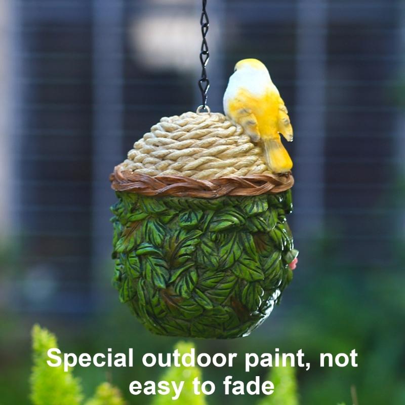 Bird Nest Parrots Nest Hanging House for Various Size Birds Wild Birdhouse Resin Nest Breeding Bird House for Courtyard
