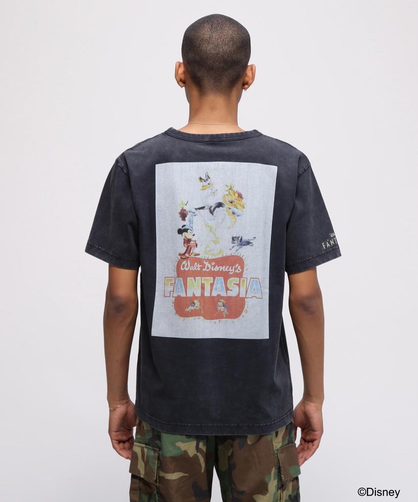 Avirex Collection FANTASIA MICKEY MOUSE FILM POSTER T-SHIRT, Men's XL, 410mm, Charcoal, 783-5234020