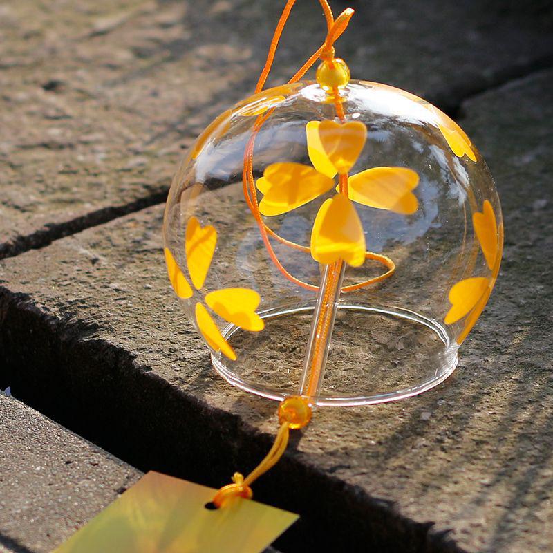 Cherry Blossom Glass Wind Chime - DIY Transparent Hanging Ornament