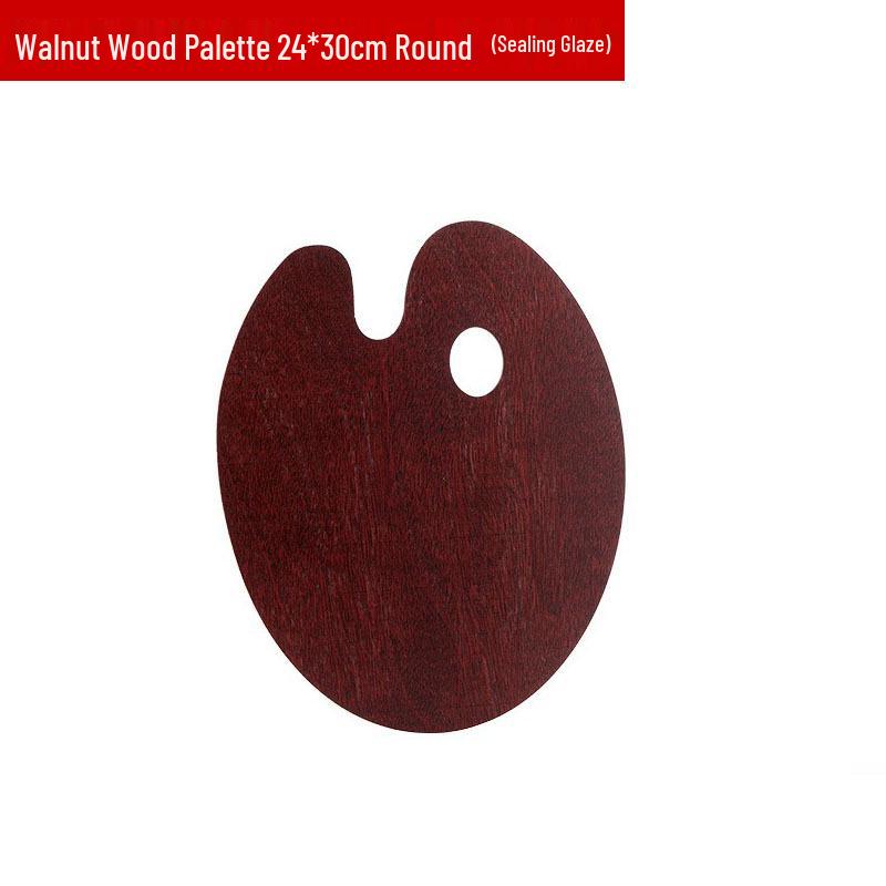 Oval Wooden Painting Palette with Handle - Irregular Shape for Oil and Acrylic