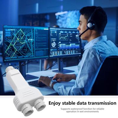 Coupleur RJ45 Étanche IP68 Répartiteurs POE Extenseurs POE Connecteurs RJ45 Installation Facile, Transmission de Signal Stable