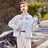 2025 Spring Women's Korean Slim Fit Washed Cotton Casual Jacket