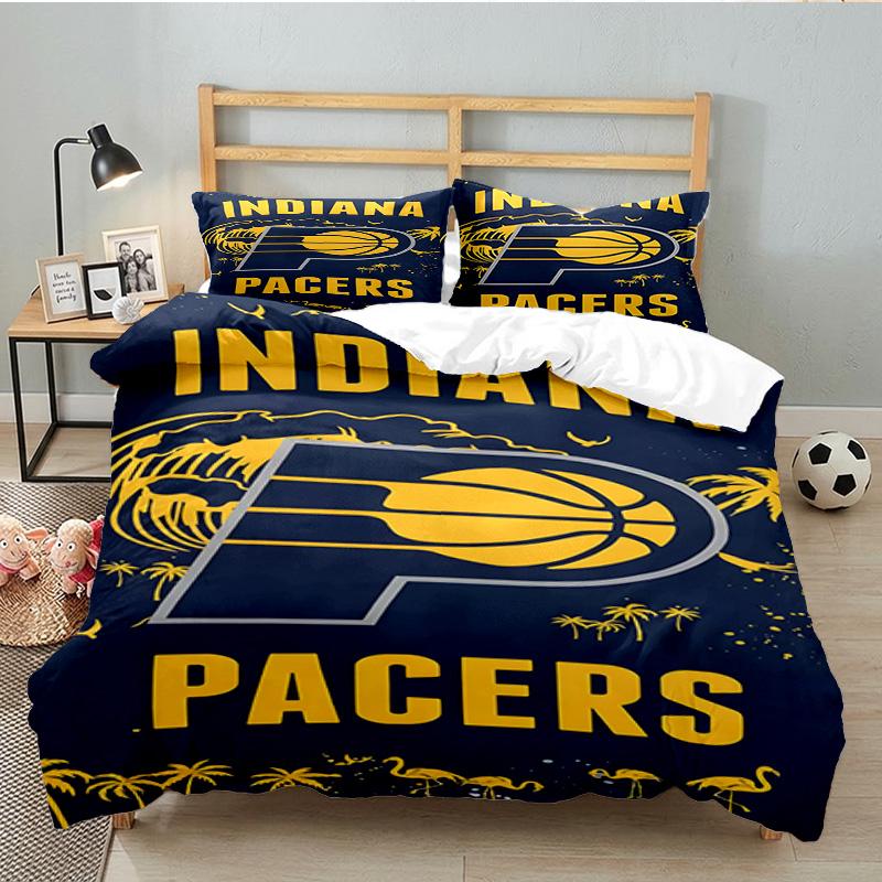 Pacers Basketball Team Bedding Set 3pcs, High Quality Bedding Set Including 1pc Duvet Cover And 2pcs Pillowcases for Bedroom, Dormitory Gift