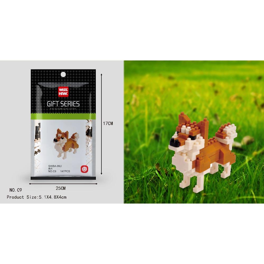 Mini Building Blocks 3D Animal Diamond Model Micro Bricks Dog Cat Bird Moose Wolf Panda Macaw Toys For Children Birthday Gifts