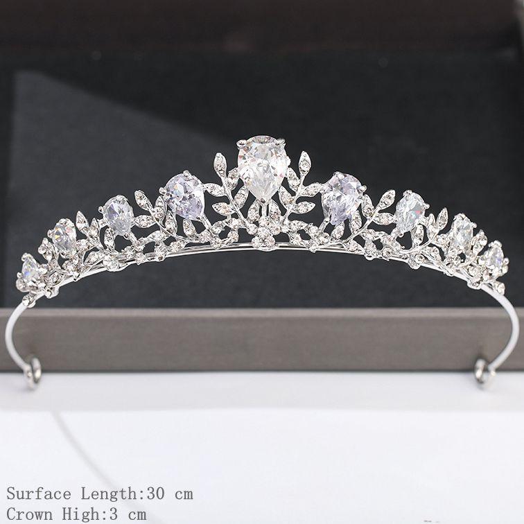 Silver Color Crown and Tiara Hair Accessories for Women Wedding Accessories Crown for Bridal Crystal Rhinestone Diadema Tiara