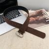 Casual Suede Leather Wide Belt Retro Waist Strap New Pin Buckle Waistband  Women