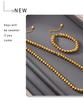 18K Gold Plated Geometric Necklace & Bracelet Set - Copper, Hip Hop Style, Color Retention