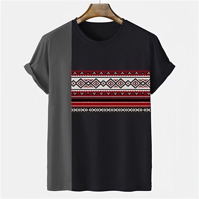 Tribal Ethnic Style T-shirt 3D Printed Men's New Casual Short Sleeved Top