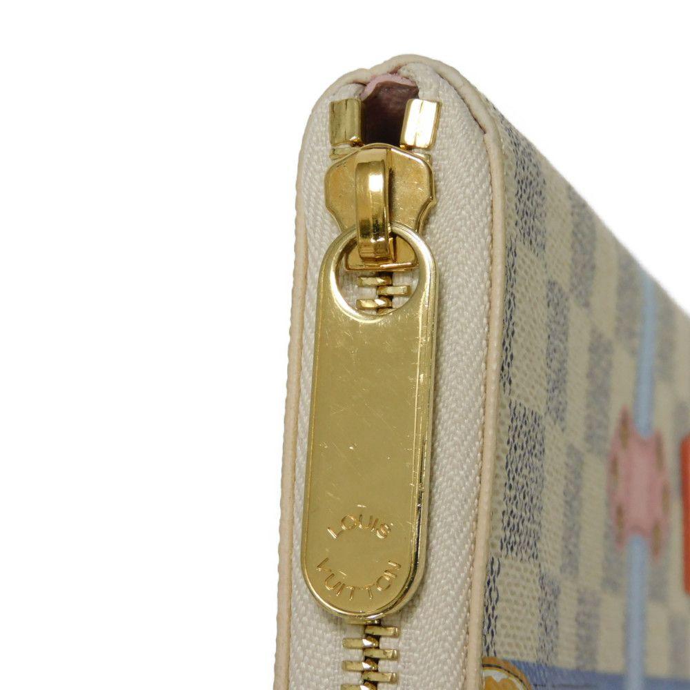 Used 12564 Portefeiulle Clemence N60109 7940 LV logo trompe l'oeil Damier As summer trunk Rose Ballerine Ladies from