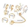 8pc Imitation Pearl Ear Clip Set Hip Hop Style Women's Earrings Non-piercing False Cartilage Ear Contour Fringe Chain Jewelry