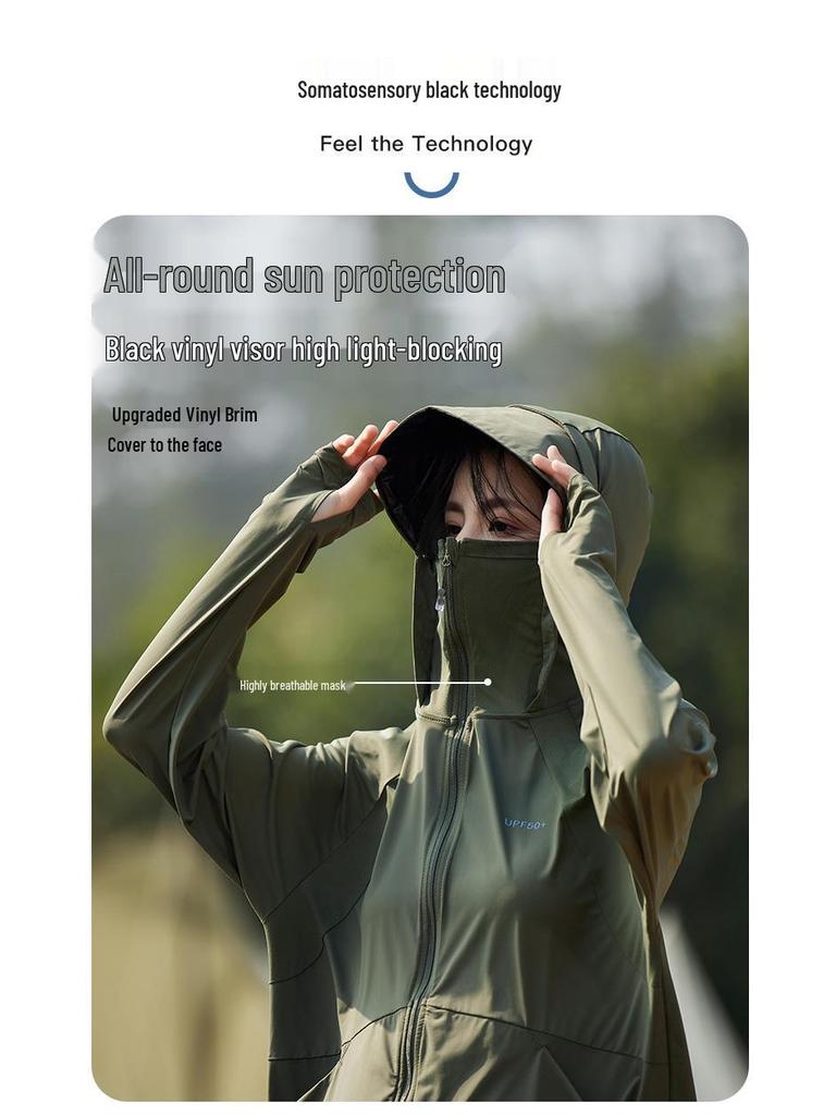 Banana Tree Sun Protection Jacket - Women's Ice Silk UV-Block Black Sunscreen & Men's Pai Pai Anti-UV Outerwear