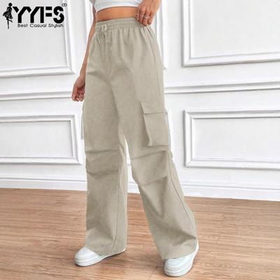 Women's Fashion Casual Solid Color Print High Waist Trousers Pants & Capris