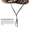 UPF50+ Fishing Hat with Mesh Vents Adjustable Strap Wide Brim Khaki Camouflage Sun Hat for Outdoor Hiking