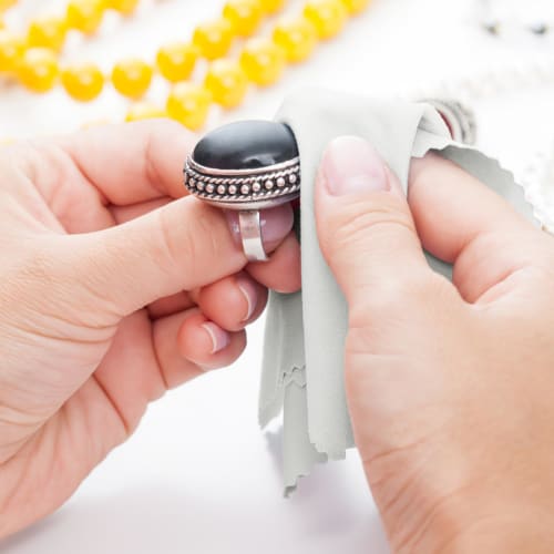 Jewelry Cleaning Cloths, 50-Piece Set, 8 x 8 cm, Dark Gray, Non-Abrasive, Perfect for Travel and Everyday Use