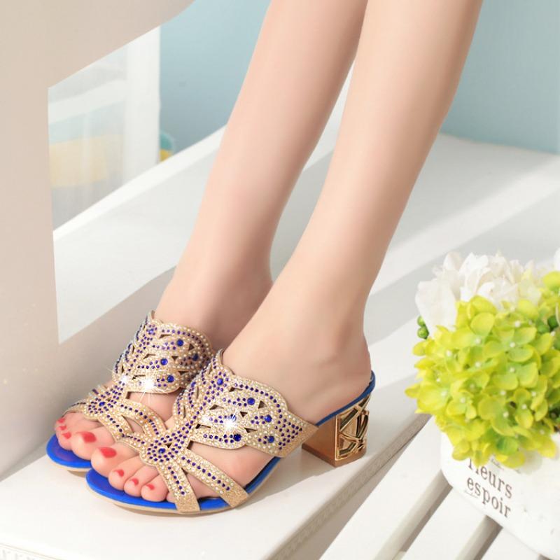 20 spring and summer new high-heeled women's fashion sandals thick-heeled open-toed sandals casual trend women's shoes
