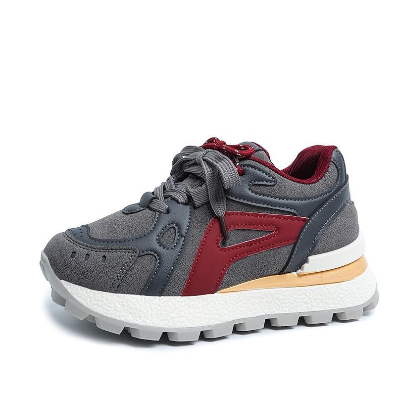 Inner height-increasing women's shoes, new autumn platform sneakers, running feet, small and lightweight dad shoes