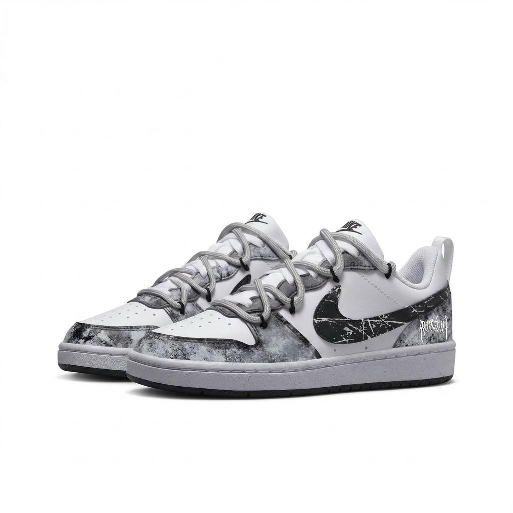 Nike Court Borough Gothic Shadow, Distressed Vintage Abrasion Resistant Slip Resistant Low top Skateboard Shoes Unisex DV5456-131(Team1390-S1)