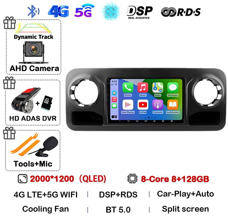 Android 14 Auto Carplay For Benz Sprinter 2018 2019 2020 2021 2022 Car Radio Multimedia Video Player Stereo GPS 4G WIFI Audio BT