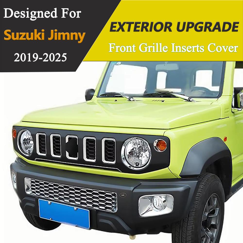 Car Front Bumper Grills Decoration Cover Trim for Suzuki Jimny 2019 2020 2026-2026 Grille Mesh Frame Exterior Car Accessories