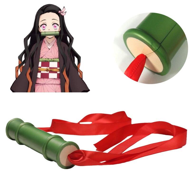 Anime Kamado Nezuko Sealing Bamboo Stick Cosplay Props Halloween Mouth Sticks