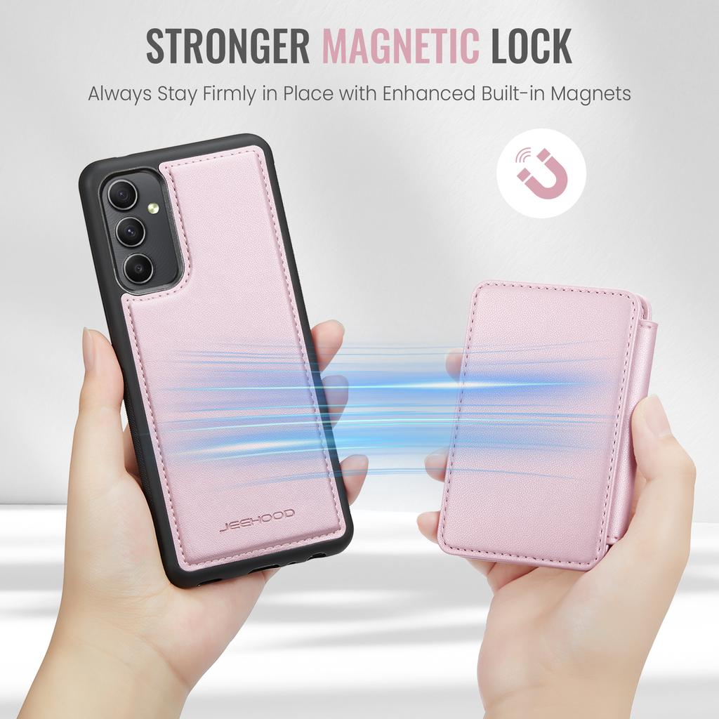 JEEHOOD J05 For Samsung Galaxy A34 5G Case Leather Mobile Cover with Detachable Magnetic Card Bag
