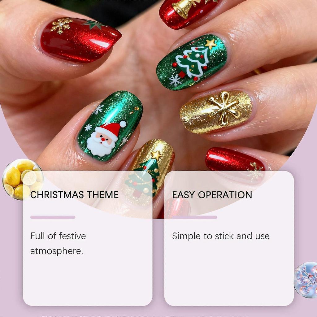 Limited time!!Nymixa Christmas Nail Stickers Exquisite Patterns Festival Diy Creative Nail Art Portable Decorations