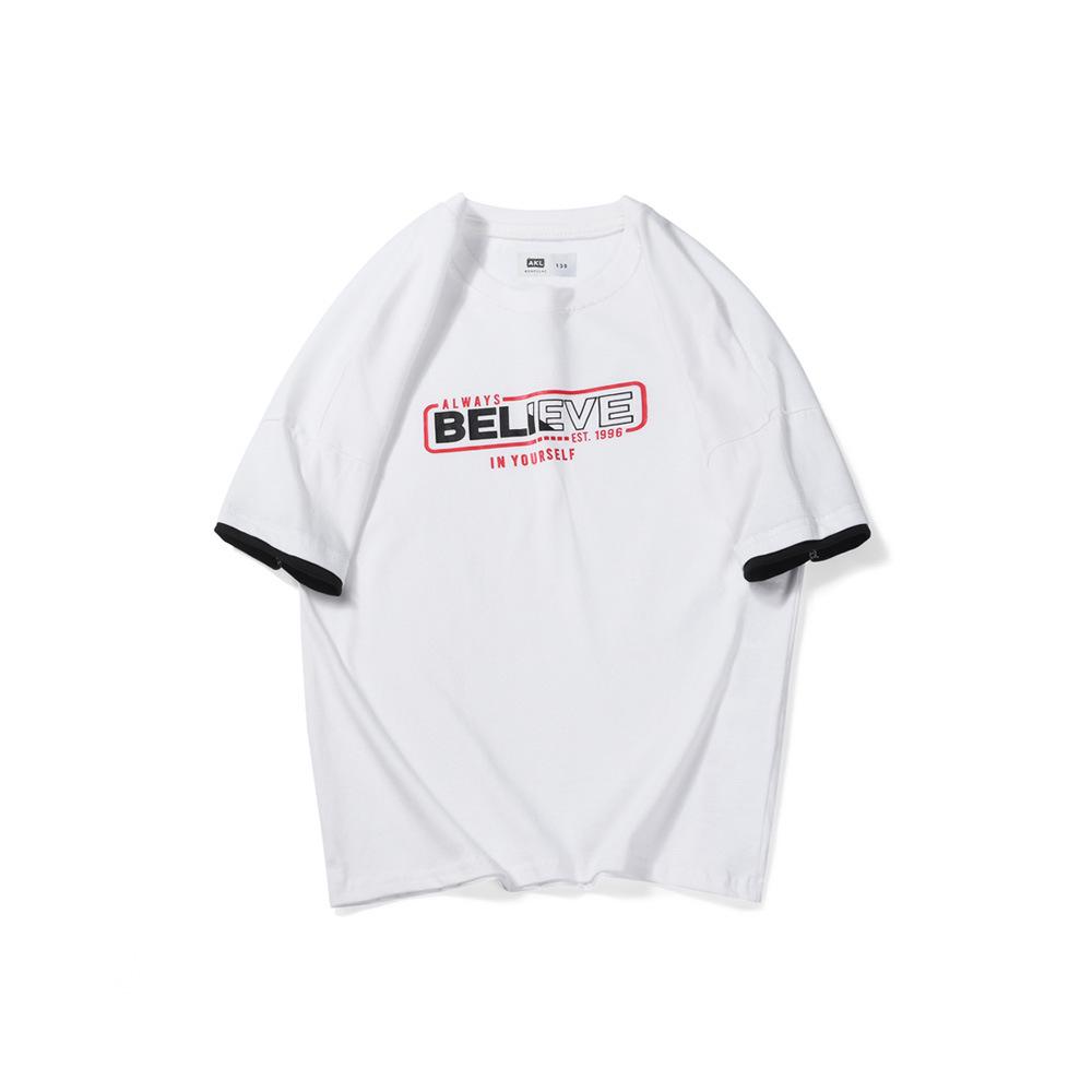 Kids' Korean Style Summer Cotton T-Shirt - Short Sleeve, Printed, Versatile