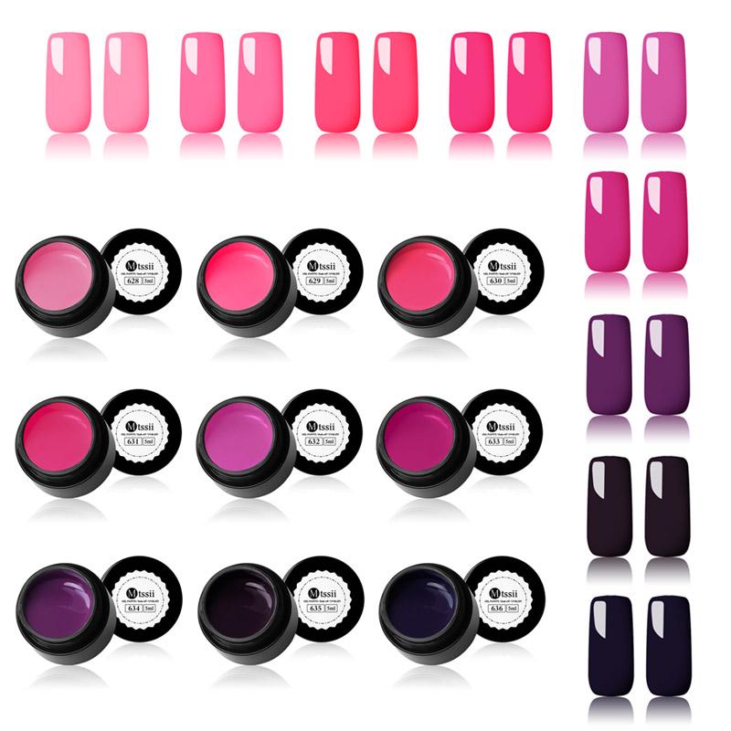 Mtssii 5ml Pure Color Paint Polish Lacquer Red Charming Series UV&Led Soak Off Nail Gel DIY Paints