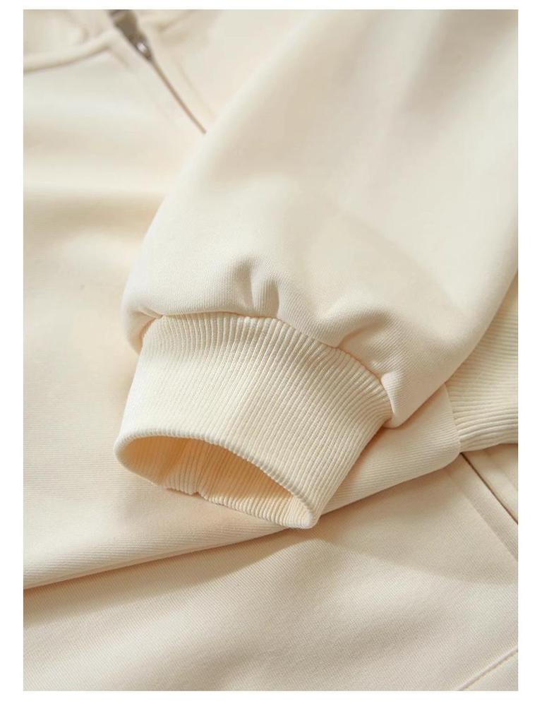 Korean Style Women's Hooded Cardigan Sweatshirt - Autumn & Winter, Loose Fit, Zipper, Lazy Style