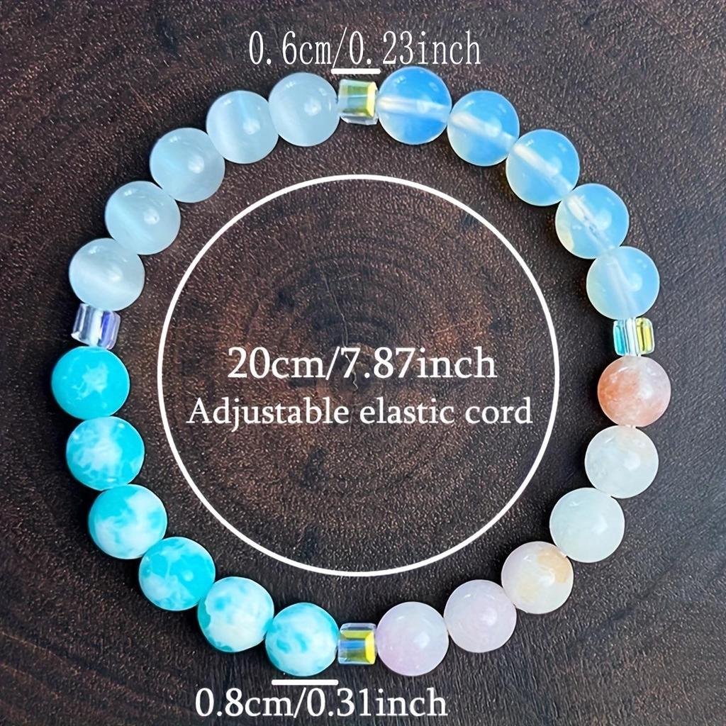 1pc Women's Energy Bracelet with a Variety of Natural Stones Opal Ocean Stone Pink Quartz Moonstone