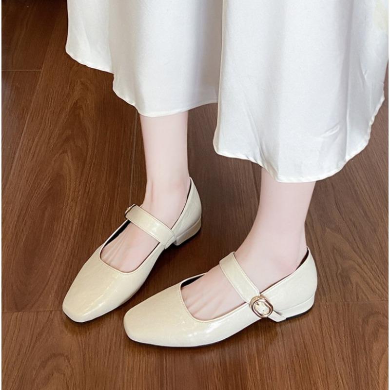 Fashion 2025 New  Jane Shoes for Women Retro Style Square Toe Low Heel Single Shoes Soft and Comfortable Ballet Shoes Zapatos Mujer