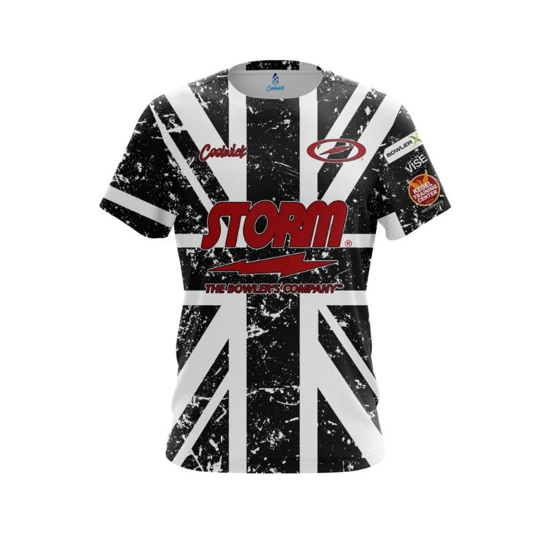 New Coolwick Storm Bowling Jersey Black Lightning Logo Short Sleeve T-Shirt Performance Pro Player Casual Sport Family Kids Tees