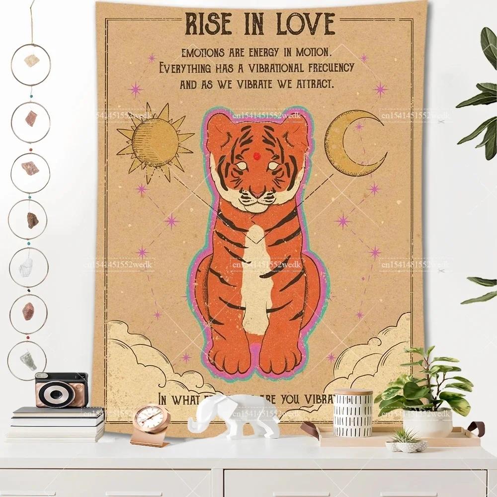

VIKAMA Vintage Artistic Cat Heart Heartfelt Wall Hanging Tapestry For Bohemian Style Living Room And Bedroom Wall Decor 74x94cm(29x37in)