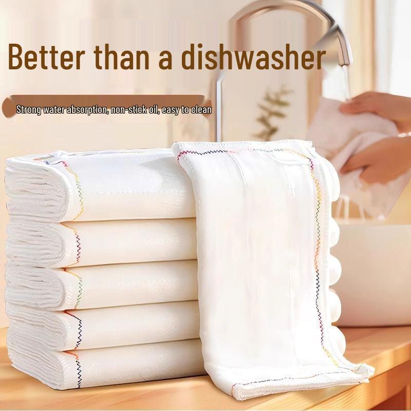 Rainbow Oil-Repellent Lint-Free Kitchen Wipes, Easy-to-Clean Dishwashing Cloths