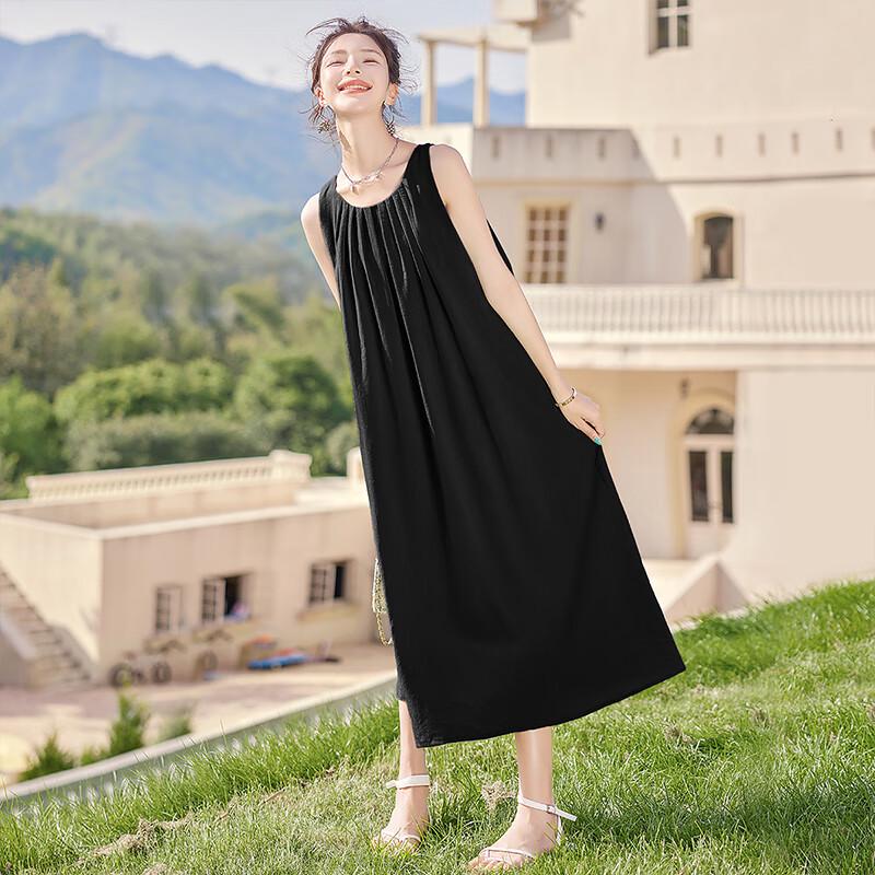 Sibsyl Sleeveless Pleated A-Line Midi Dress