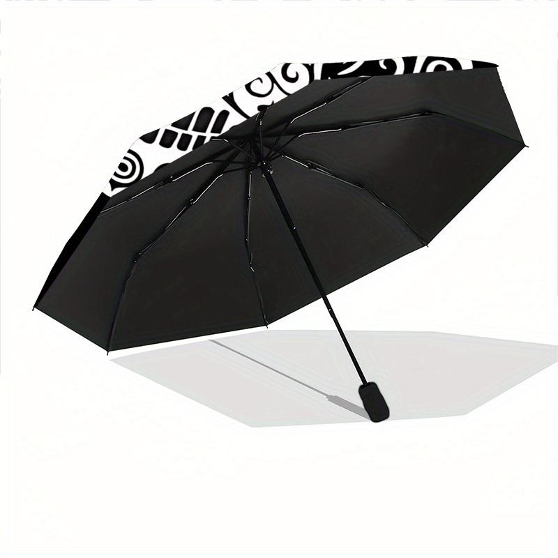 1pc Skull DayOfTheDead Automatic Open/close, Heavy-Duty Iron Frame & 8-Rib Structure, Compact Folding Umbrella for Women/Men, All-Season Travel, Hallo