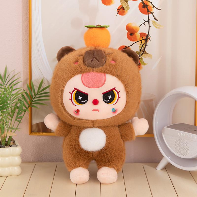 Baby Capybara Persimmon Plush Toy Cartoon Stuffed Animal Doll Gift Decoration