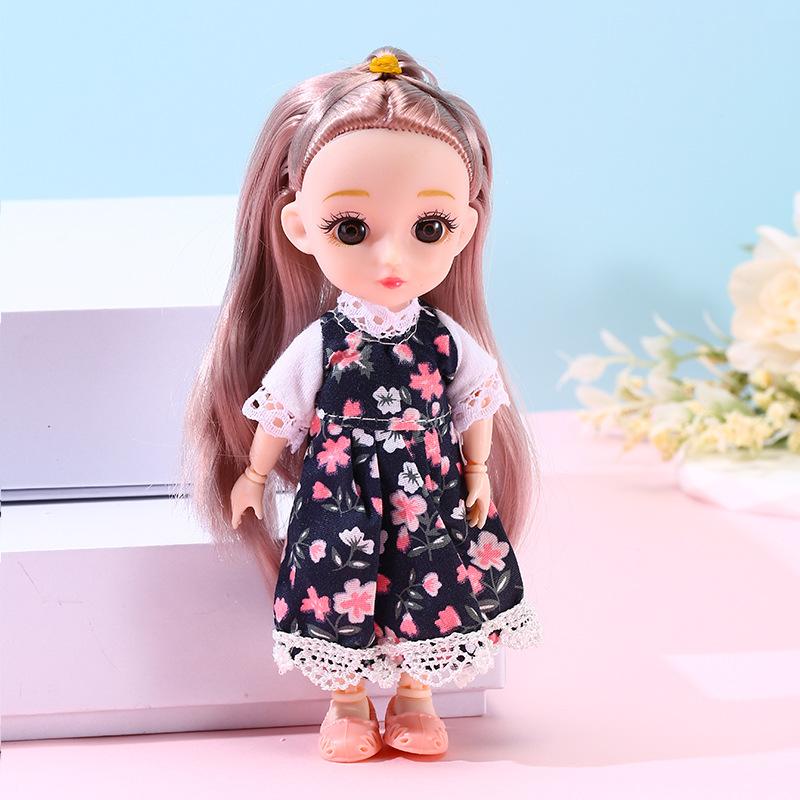 Color Light Doll Xiao Mengmeng Princess Suit Girl Dress-up 13-joint 6-inch Doll Play House Toy
