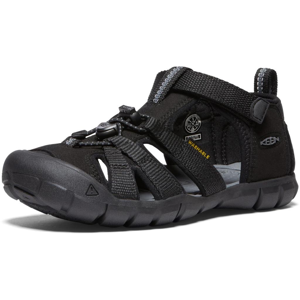 KEEN Kids Sandals SEACAMP II CNX Sea Camp Two CNX Cm (20.0-23.5cm) Black/Gray 22.5