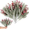 12PCS Simulated Pine Needles Table Centerpieces Flower Arrangement Home Decor DIY Exquisite Winter