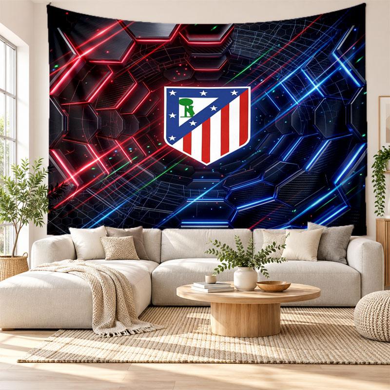 Atletico Madrid Wall Tapestry, Soft Fabric Wall Hanging, Decorative Backdrop For Bedroom Home Wall Art