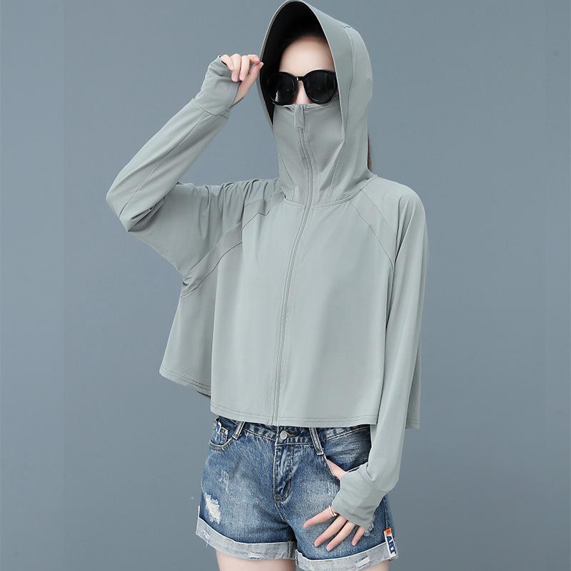 Solbeskyttende klær for kvinner om sommeren, UV-bestandig, langermet, ultratynn, allsidig sykkelbekledning, solbeskyttende klær, fritidsklær