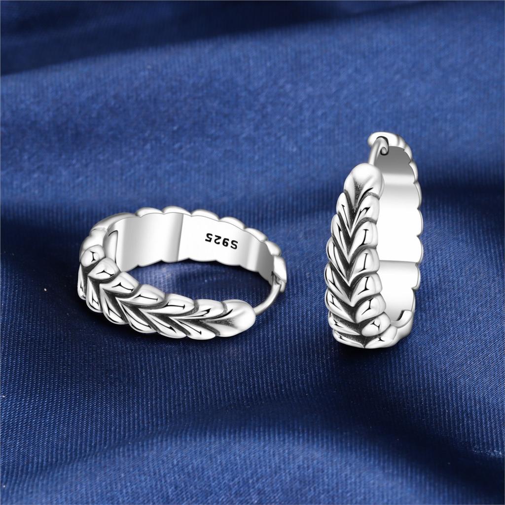 Orstarry S925 Silver Earrings Versatile Vintage Basic Braided Earrings For Women Birthday Gift Fine Jewelry