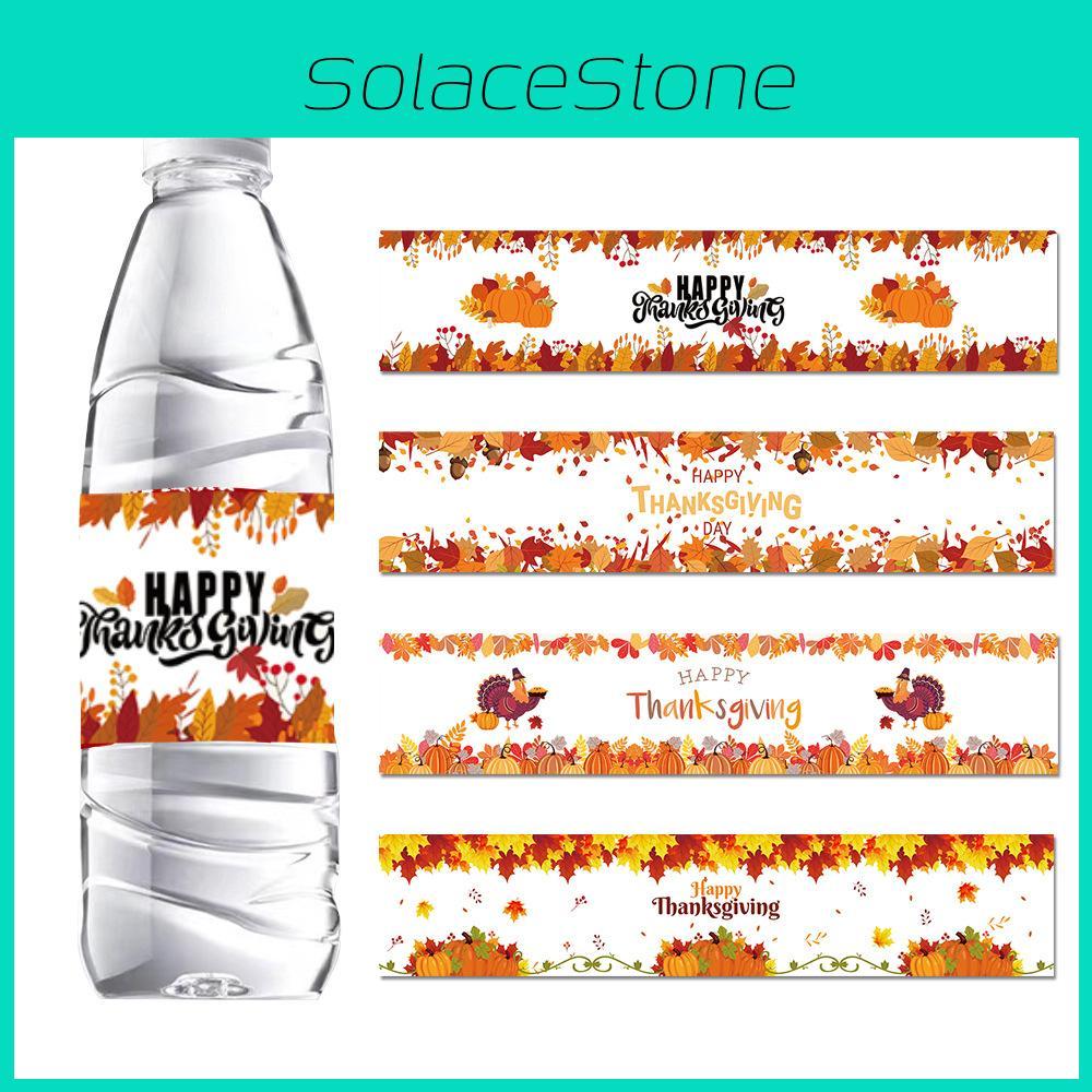 Fall Bottle Festival Stickers With Thanksgiving Theme For Event Decoration