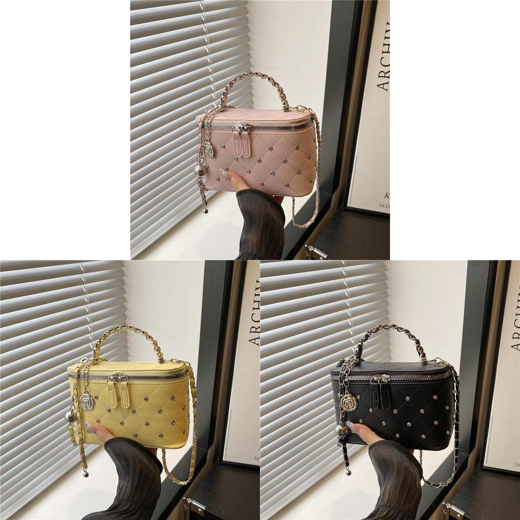 Mini Box Chain Bag With Zipper Closure For Daily Street Style Fashion